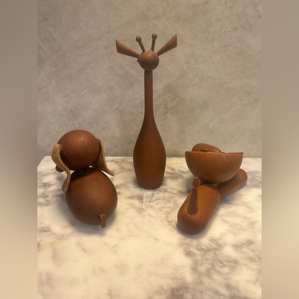 3 Senshukai Royal pet teak elephant, giraffe and Lion with card - Picture 4 of 11
